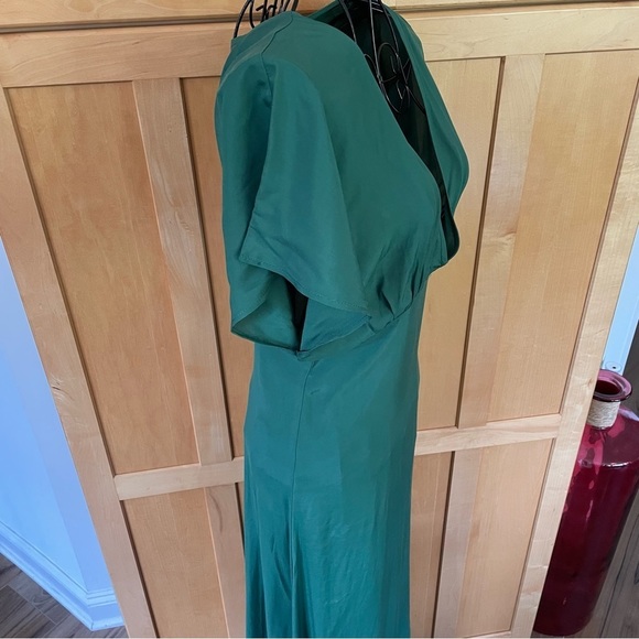 ModCloth Hunter green deep V neck short sleeve maxi Dress size XS - Picture 5 of 14